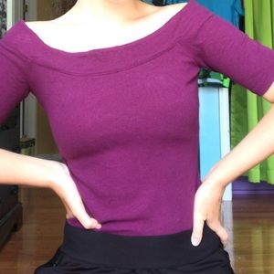 purple/ plum off-the-shoulder top